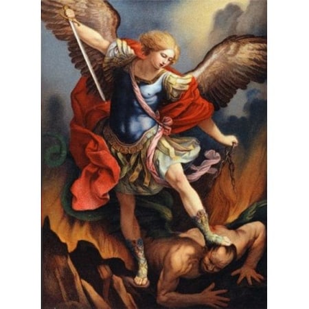 Superstock SAL9801012 St. Michael Archangel Nostalgia Cards Color Lithograph Poster Print; 18 X 24